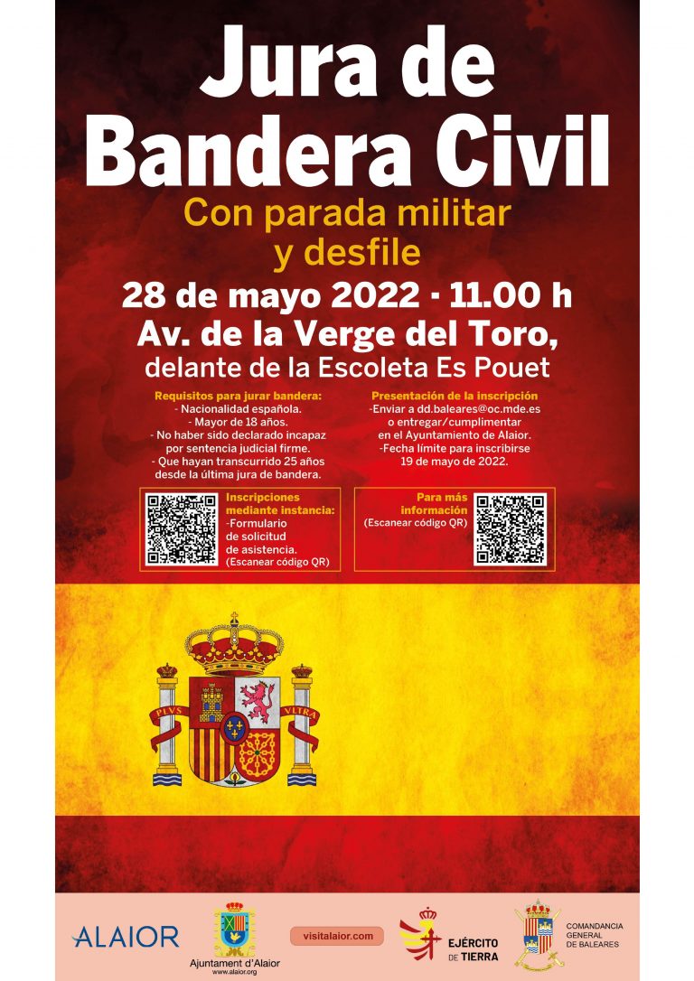 Jura de Bandera de Personal civil en Menorca