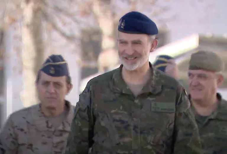 SM el Rey visita en la base de Son Santjoan en Palma el despliegue militar del simulacro de defensa ‘Eagle Eye 23-01’