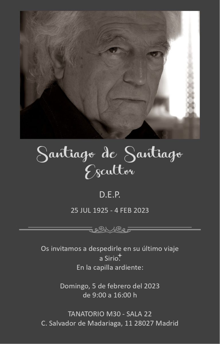 Fallece el escultor y Gran Cruz de la Hermandad, D. Santiago de Santiago
