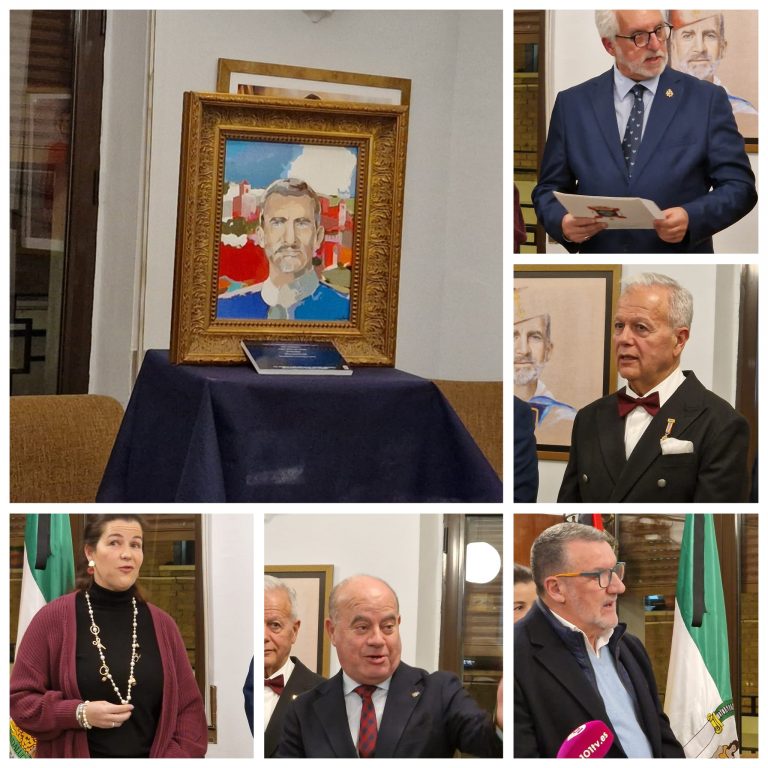 La Hermandad Nacional Monárquica de España inaugura en Antequera su exposición sobre Felipe VI, presentando una obra inédita del artista local David Sancho